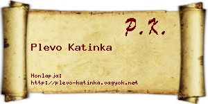 Plevo Katinka névjegykártya